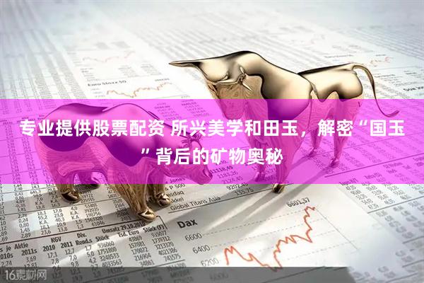 专业提供股票配资 所兴美学和田玉，解密“国玉”背后的矿物奥秘